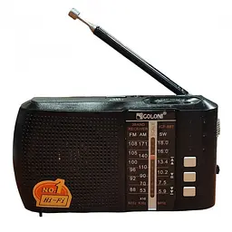 Радіоприймач чорний на акумуляторі 18650 з Bluetooth FM USB MicroSD Golon ICF-8BT