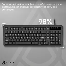 Клавіатура Ajazz AF98 USB UA Black (AF98-B) - мініатюра 8