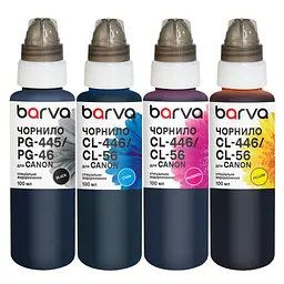 Чорнило Barva Canon PG-445BK pigm + CL-446C/M/Y 4x100 мл, special (CPG445-100-MP)