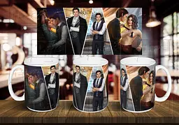 Чашка "Олександр і Агата із Я полюю на тебе" 425 мл Жовта