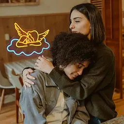Знак Neon Sleep Angel для спальні, прикраса стін, прикраса спальні, ідея подарунка на День Святого Валентина, прикраса - мініатюра 3