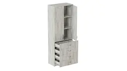 Шафа Анжело Ferrum-decor на 3 полиць з 2 дверима та 4 ящики 1900x700x380 ДСП Бетон 16 мм (FRD-105030)