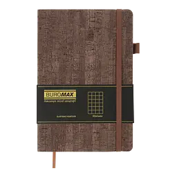 Блокнот діловий Buromax Logo2U Wood А5 96 арк. в клітинку обкладинка штучна шкіра бежевий (BM.295114-28) - мініатюра 2