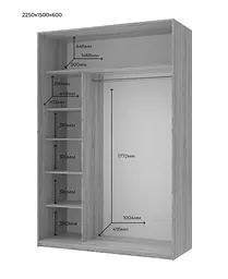 Шафа купе Doros Сіті Лайт Кашемір 2 ДСП 150х60х225 (80736347) - мініатюра 5