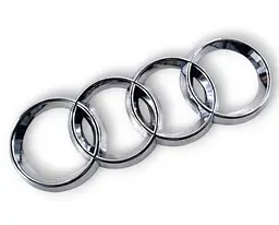 Емблема Audi Ауді Хром 93х269 мм ВЕЛИКА Пластик на скотчі 171103