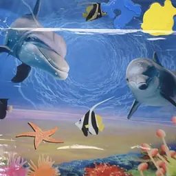 Водний килимок для дітей Дельфіни для розвитку координації та мислення 60 х 50 см Mumlove Синій 1 - мініатюра 7