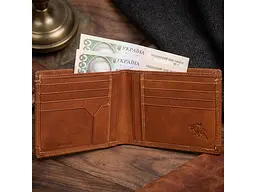 Чоловічий портмоне натуральна шкіра Cortina 5014 tan Рудий 12,5x9,5 см TONY PEROTTI acs0032486 - мініатюра 2
