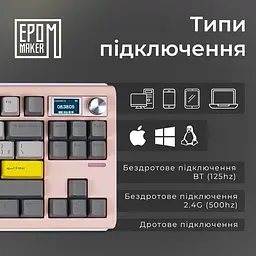 Клавіатура Epomaker Shadow-S Wisteria Linear Pink механічна бездротова (SHS-P-WL) - мініатюра 12
