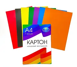 Картон кольор. A4 двостор. 7арк./Тетрада/(50) - мініатюра 1