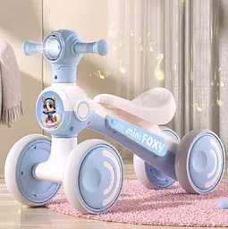 Велобіг чотириколісний блакитний JOY 4-х колісний TR-78933 рама пластик, озвучено українською мовою - мініатюра 4