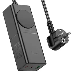 Мережевий подовжувач Hoco NS4 Sharp PD65W (2C1A) Desktop Socket Black