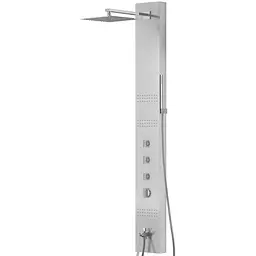 Душова панель Corsan Neo inox LED з виливом S060MSLLEDW, Нержавіюча сталь