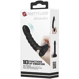 Вібронасадка на палець Pretty Love Alexander Finger Vibrator Black, 13х2.6 см (чорний) - мініатюра 11