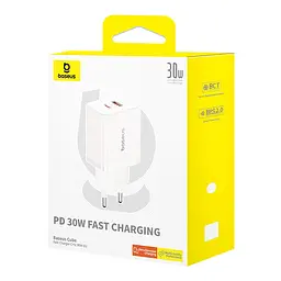 Сітчасте зарядне пристрій Baseus Cube Fast Charger C+U 30W EU Moon білий - мініатюра 2