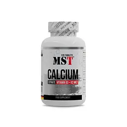 Вітаміни та мінерали MST Nutrition Calcium Citrate + Vitamin D3 + K2 MK7, 120 таблеток
