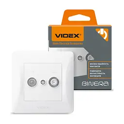 ТВ розетка Videx BINERA TV + SAT кінцева біла (VF-BNSK2TVS) - мініатюра 4