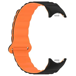 Ремінець Dual-color Magnetic для Xiaomi Mi Band 9/8/10 Black / Orange - мініатюра 3