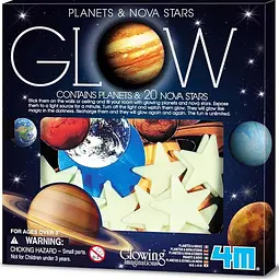 Наклейки, що світяться в темряві 4M Планети та 20 зірок Glow planets nova stars 00-05635 Люмінесцентні наклейки - мініатюра 4