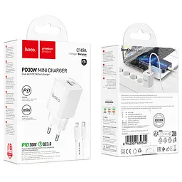 МЗП Hoco C149A Charm PD30W+QC3.0 (1USB-A/1C) + кабель Type-C to Lightning White - мініатюра 6