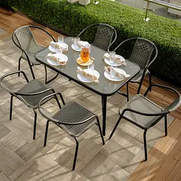 Комплект садових меблів 4Points Siena-6 з прямокутним столом 120x70x70 см - мініатюра 2