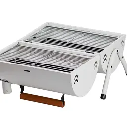 Вугільний гриль TS Kitchen двосторонній портативний з решіткою білий HP452GBE - мініатюра 8