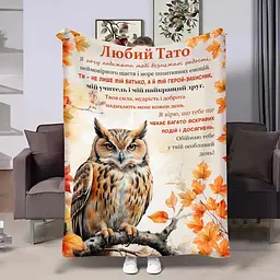 Плед 3D з побажаннями для тата Тату Мудрість 32023 160х200 см