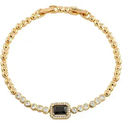 Браслет XUPING Позолота 18K "Доріжка цирконію з чорним фіанітом» розмір з замком 17,19см х 3мм (220448)