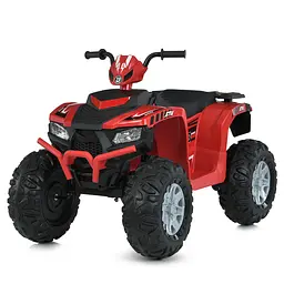 Квадроцикл дитячий з 2 моторами 35W акумулятор 24V5AH Bluetooth USB TF EVA колеса шкіряне сидіння світло червоний (M