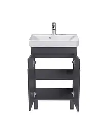 Тумба Мойдодир Simple Graphite 55-U з умивальником River 55 графітова універсальна Графіт - мініатюра 6