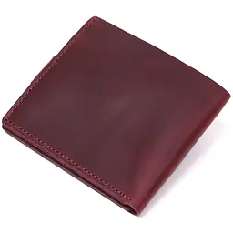 Шкіряне вінтажне портмоне Shvigel 16436 бордове - мініатюра 2