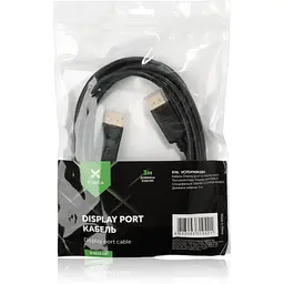 Кабель мультимедійний DisplayPort M to DisplayPort M 1.8m Vinga (VCPDP1.8BK) - мініатюра 4