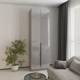 Шафа 2-дверна з антресоллю MebelStar Оскар Gloss BL-B, стандарт 80x52x260 см Сіра мишка/Сірий (MBS-5351)
