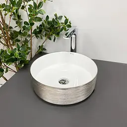 Умивальник VBI Prato silver white накладний VBI-011407, Хром