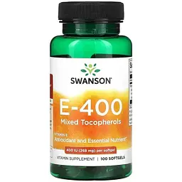 Вітаміни Swanson Vitamin E Mixed Tocopherols 400 IU 100sgels (1086-2022-10-0426)