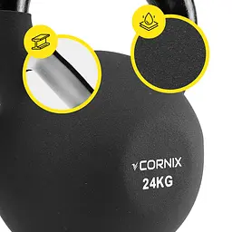 Гиря металева Cornix 24 кг з вініловим покриттям XR-0440 Black - мініатюра 7