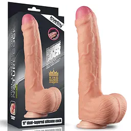 Великий фалос на присосці LoveToy Nature Cock 28 см тілесний - мініатюра 2