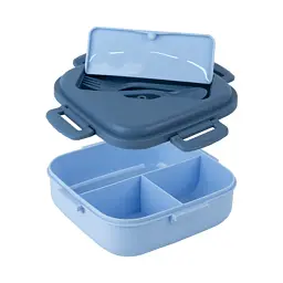 Ланч-бокс дитячий Kite з розділювачем 1100 мл, блакитний (K23-186-2) - мініатюра 4
