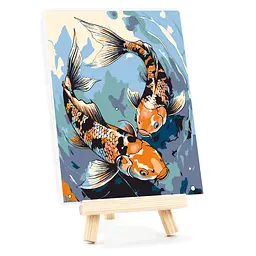 Картина за номерами, Рибки кої , 15х20см, з мольбертом, ROSA START - мініатюра 3