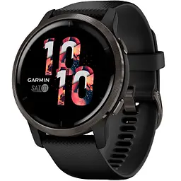 Смарт-годинник Garmin Venu 2 Slate Stainless Steel Bezel with Black Case and Silicone Band [010-02430-11/01] [63415]