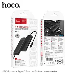 Адаптер хаб док-станція Hoco HB43 Easy safe Type-C 7 in 1 - мініатюра 5