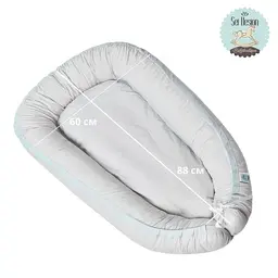 Кокон позиціонер для новонароджених Sei Design 88х60х12 см + подушка сірий (8-35420) - мініатюра 2