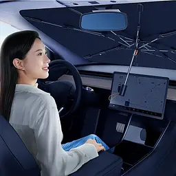 Сонцезахисна парасолька для автомобіля Baseus CoolRide Series (C20656101111-0) Cluster Black - мініатюра 5