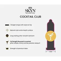Презервативи безлатексні Skyn Coctail Club (зі смаками) - мініатюра 5
