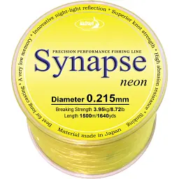 Волосінь Katran Synapse Neon 1500 м (neon-yellow) 0.215 мм 8.72 lb