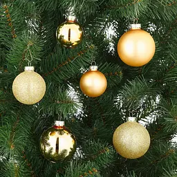 Комплект ялинкових куль Mica Decorations скляні 7/6/5 см золоті 26 шт. (1181259) - мініатюра 2