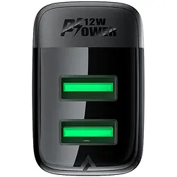 Зарядний пристрій Acefast 2xUSB 12W (USB-Ax2) A86 Black (6974316283270) - мініатюра 4