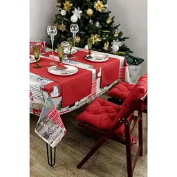 Подушка на стілець Прованс Merry Christmas 40х40 см червона (31484) - мініатюра 4