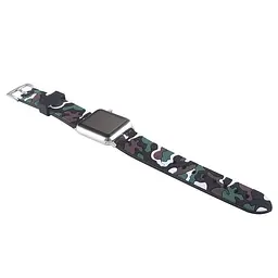 Ремінець Creasted для годинника Apple Watch 42 мм 44 мм силіконовий з пряжкою, Camouflage with brown - мініатюра 4