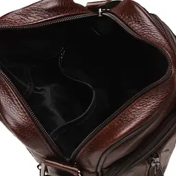 Чоловіча сумка Borsa Leather K18450 23x20x6 см Коричневий (10843) - мініатюра 8