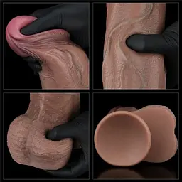 Реалістичний фалоімітатор LoveToy Dual-Layered Silicone Cock, 33 см - мініатюра 4